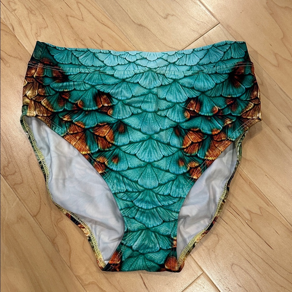 Mermaid Scale High-Waisted Bikini Bottoms